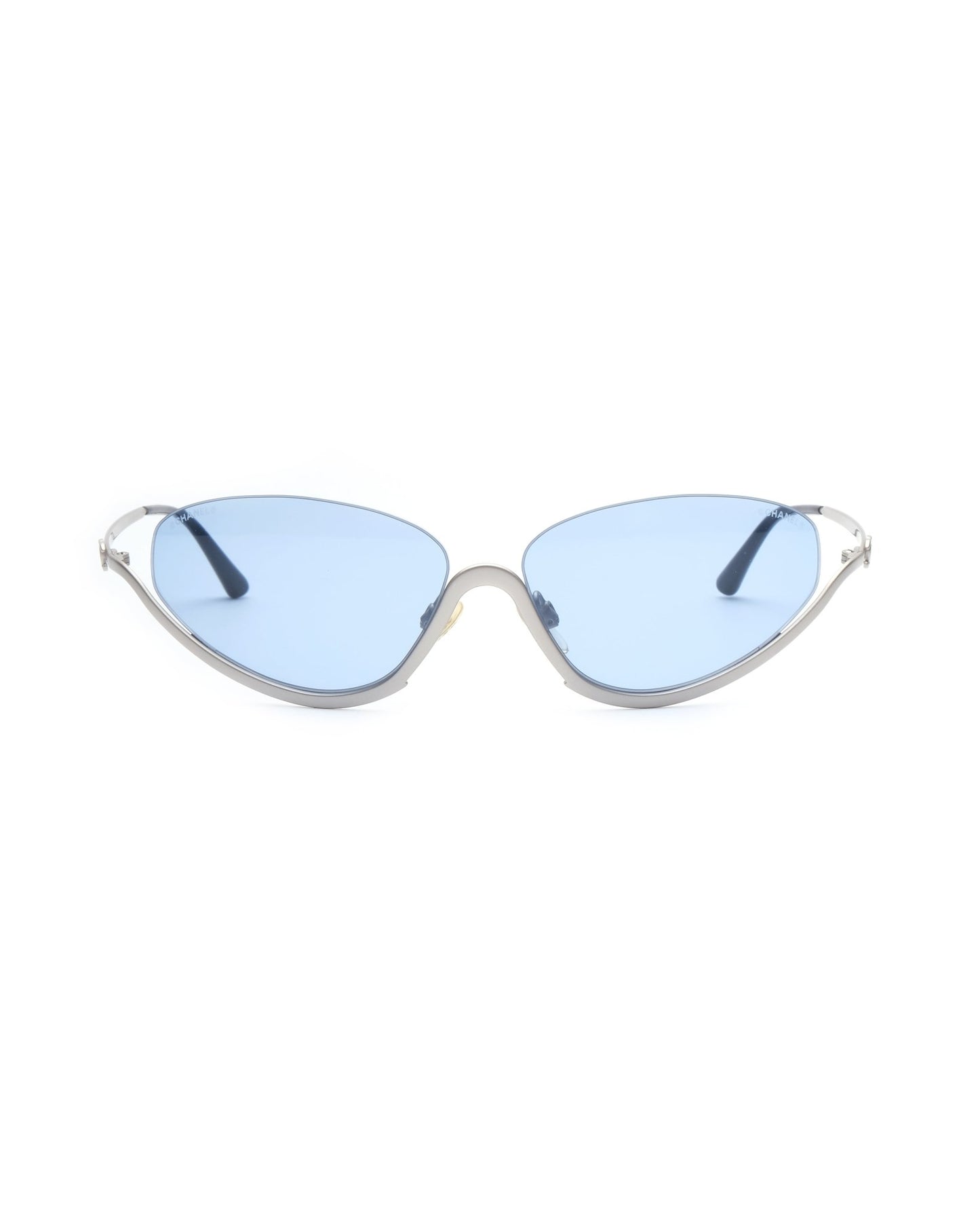 SS2000 Chanel Half - Rim Sunglasses in Satin Silver - Sunglasses - image - 1