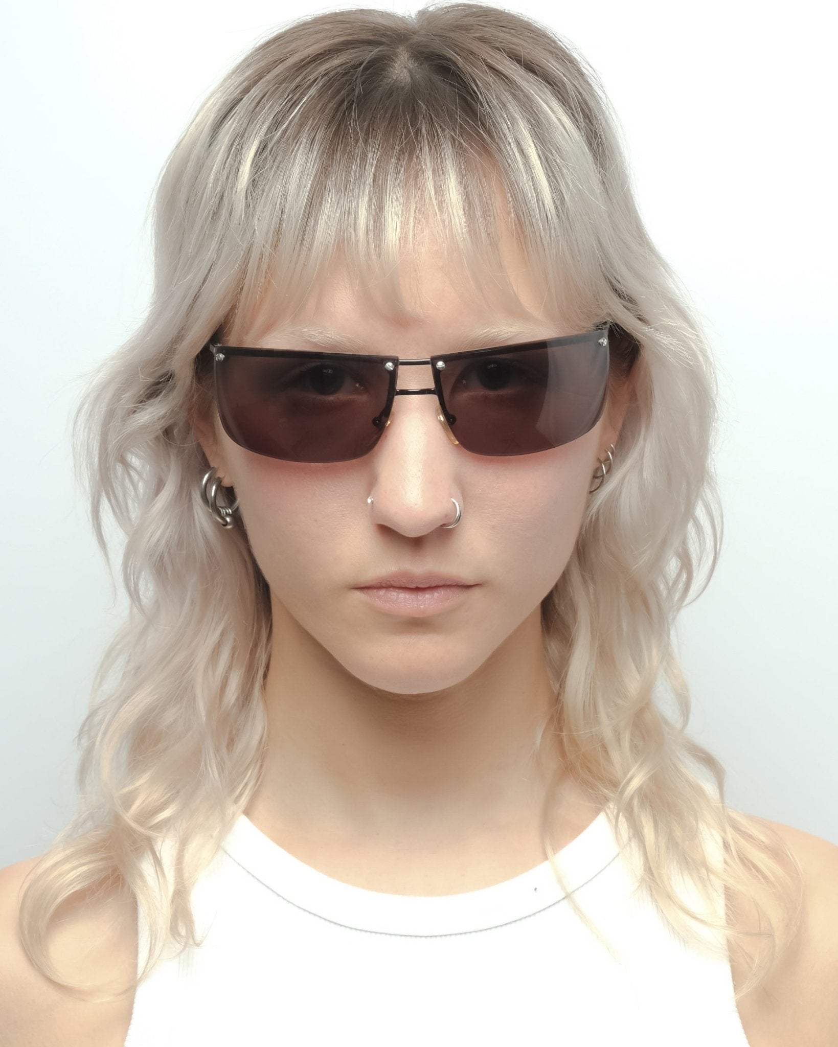 archive GUCCI half-rim sunglasses y2k