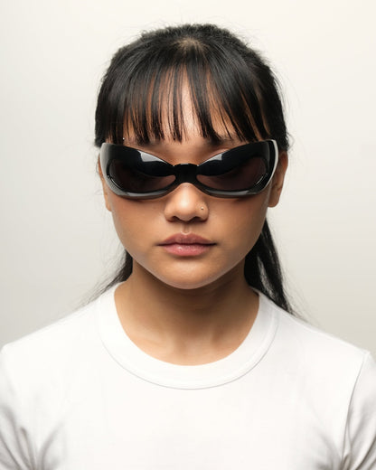Jeremy Scott x Linda Farrow - Jeremy Scott x Linda Farrow wraparound sunglasses vintage Sunglasses – The Dryads